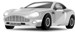 Silver Sports Car Clip Art