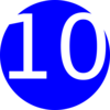Blue, Rounded,with Number 10 Clip Art