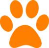 Orange Paw Print - No Back Clip Art