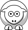 Sheep - White On Grey Clip Art