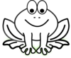 Bug-eyed Frog Outline Clip Art
