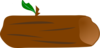 Brown Log With Green Leaf Clip Art