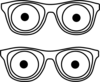 Outline Glassees Eyes Clip Art