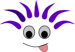 Purple-hair Silly Face Clip Art