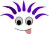 Purple-hair Silly Face Clip Art