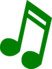 Green Musical Note Clip Art