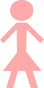 Pink Stick Figure Clip Art