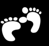 Footprints-barefoot,b-w Clip Art