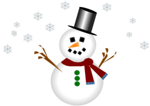 Snowman With Carrot Nose And Hat Clip Art