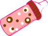 Dotted Pink Bottle Clip Art