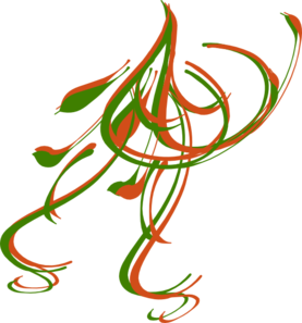 Orange Green Swirl Clip Art