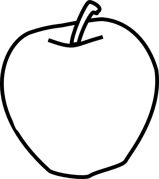 clipart apple black and white - photo #5