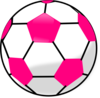 Soccer Ball With Hot Pink Hexagons Clip Art