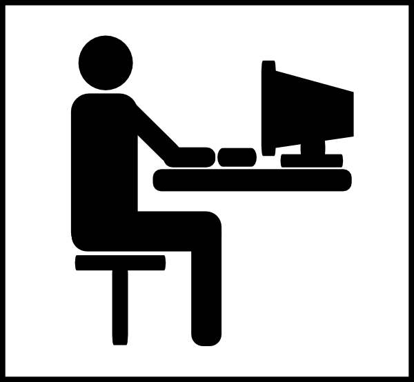 clipart of worker at desk - photo #3