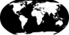 World Map Vector B/w Clip Art