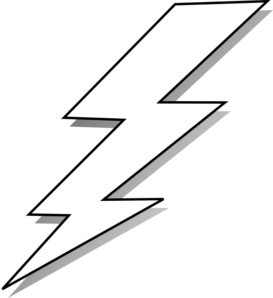 Black And White Lightning Bolt Clip Art