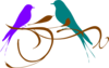 Love Birds Purple And Teal Clip Art