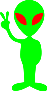 Green Alien With Red Eyes Clip Art