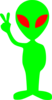 Green Alien With Red Eyes Clip Art