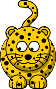 Leopard Looking Left-down Clip Art