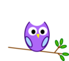 Purple Modified Owl Clip Art