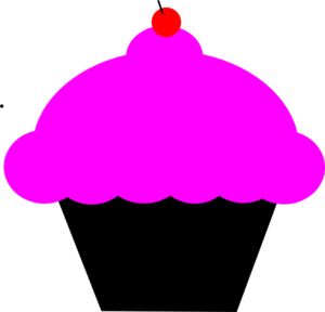 Cupcake Pink And Black Image Clip Art