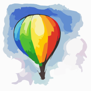 Hot Air Balloon Card Back Clip Art