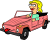 Girl Driving Car Cartoon Clip Art