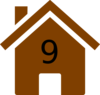 Nine Brown House Clip Art