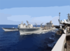 Msc Usns Leroy Grumman Conducts Underway Replenishment Clip Art