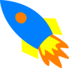 Blue Rocket Ship Clip Art