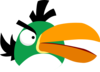 Green Angry Bird Without Outlines (squawking) Clip Art