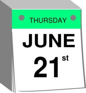 June 21 Calendar Clip Art