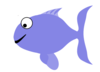 Blue Happy Fish Clip Art