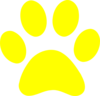 Yellow Paw Print Clip Art