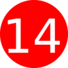 Number 14 Red Background Clip Art