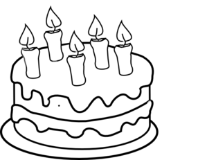 Cake 5 Candles Black And White Clip Art at Clker.com - vector clip art ...