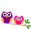 Purple And Pink Owls Clip Art