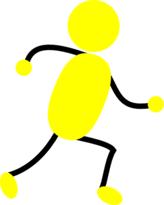Yellow Man Running Right Clip Art