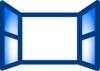 Blue Open Window Clip Art