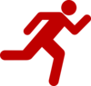Red Running Icon On Transparent Background Clip Art