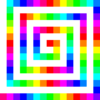 120 Square Spiral 12 Color Clip Art