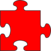 Blue Border Puzzle Piece Top-red Fill Clip Art