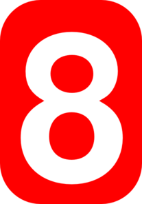 Number Eight In Red Clip Art