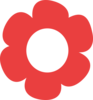 Simple Flower Vermelha Clip Art