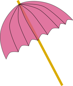 Umbrella / Parasol Pink Tranparent Clip Art