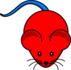 Red Mouse Blue Tail Clip Art