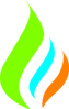 Green Gas Flame Logo Clip Art