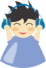 Boy With Headphones 2 Clip Art