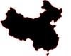 Red Outline Of China Clip Art